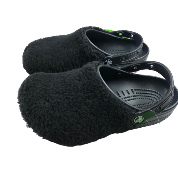 CROCS Shoes New Crocs Classic Fuzz Mania Clogs Black Size